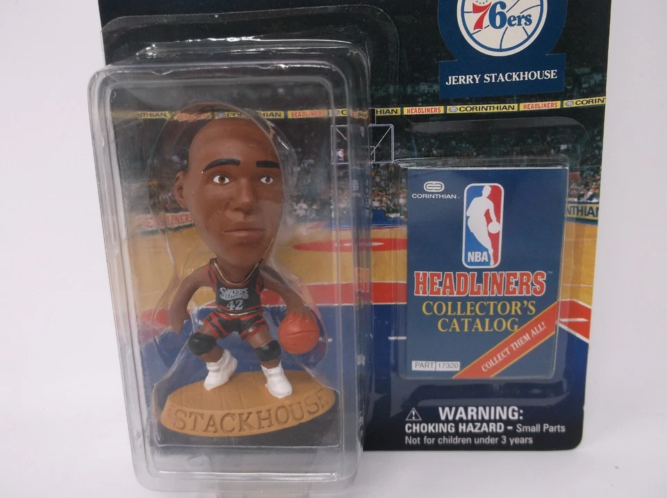 Figura Jerry Stackhouse Philadelphia 76ers 1997 cabeza de cartel de la NBA nueva en paquete Foto 2 de 2