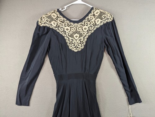 Nancy Johnson Flared Maxi Dress Pearl Floral Lace Long Sleeve Witchy Size 6 NWT - Picture 6 of 11