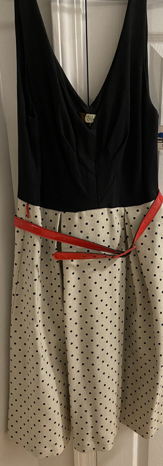 Eva Franco Dress pinup ModCloth Retro 50s Black Polka… Gem