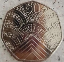 2022 "PRIDE"  50p  50 YEARS OF PRIDE free postage - Available on eBay