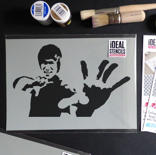 Bruce Lee Stencil painting craft art stencils iconic portraits ideal stencils