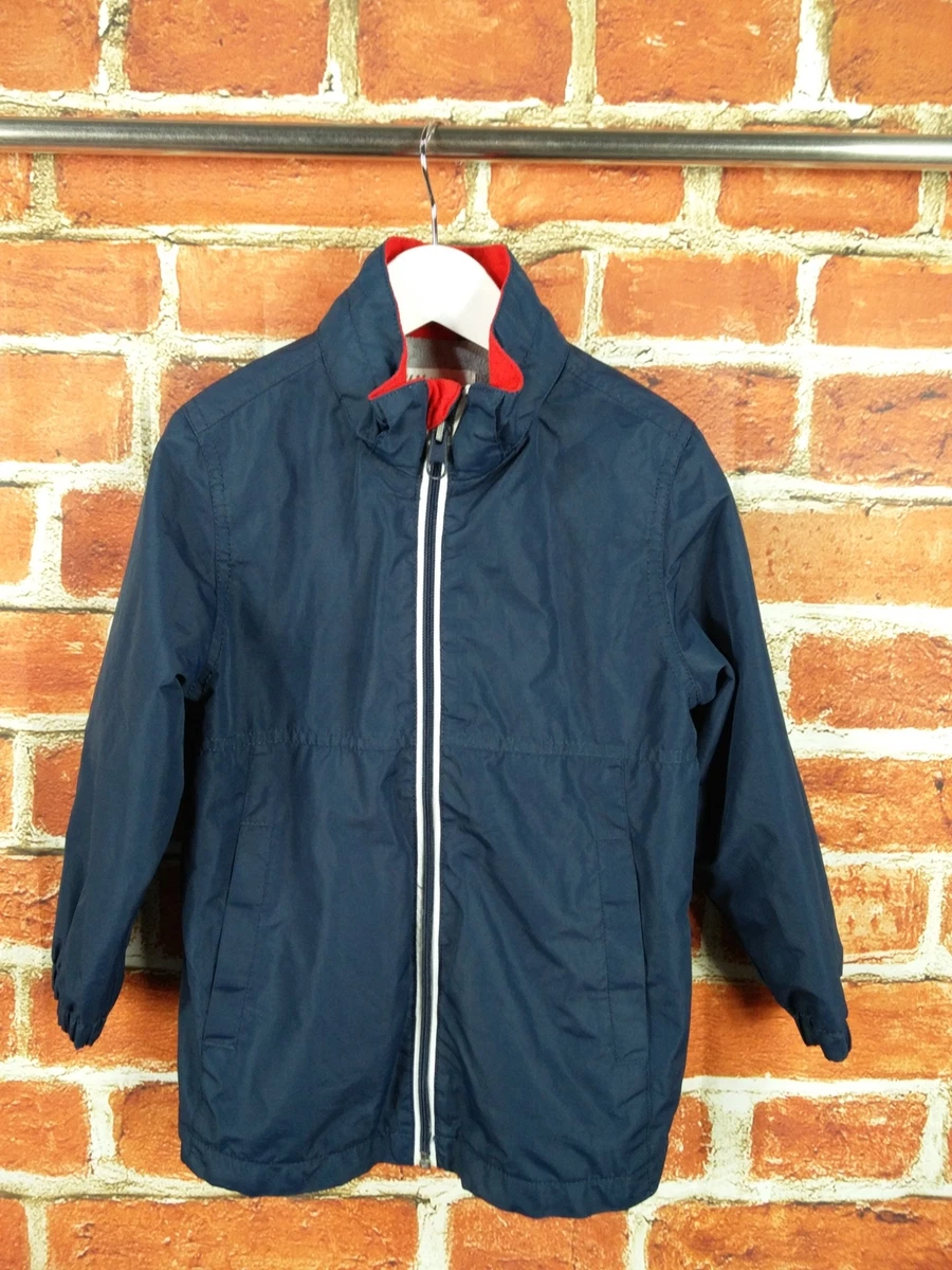 BOYS COAT AGE 5 6 YEARS H M BLUE FLEECE LINED HOOD JACKET WATER