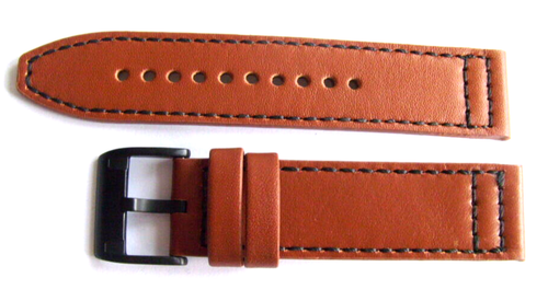 Bracelet De Montre De Rechange Osco 16 Mm – Similicuir Marron Clair, Boucle Ardillon