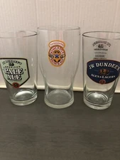 JW Dundee Pale Ale And Lagers Glasses And New Castle Brown Ale Pint Pub Glasses