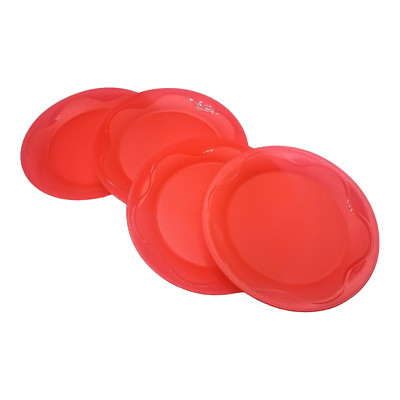 Tupperware Open House Dessert Plates Red 8'' Set of Four Small Plates