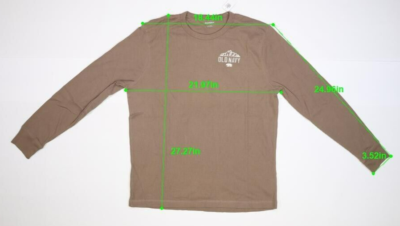 Old Navy Long Sleeve Logo Graphic Thermal Waffle Knit Brown T