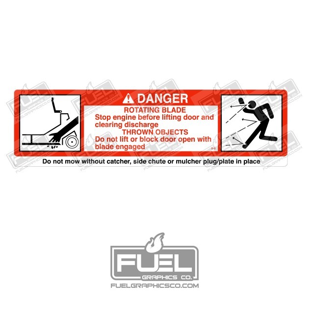 Lawnmower Danger Rotating Blade Premium Vinyl Decal - 7.625