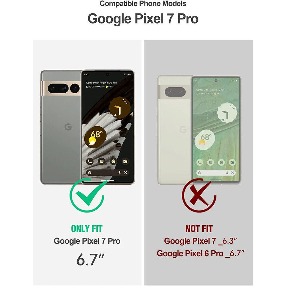 For Google Pixel 7 / 7 Pro 5G Case Built-in Screen Protector Clear Back Cover - Image 2 of 4