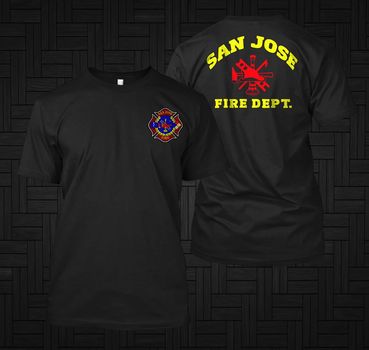 Fire Department San Jose California US - custom front and back t-shirt tee