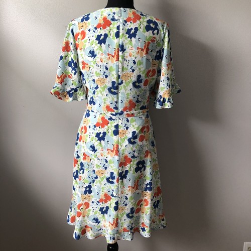 Lauren Ralph Lauren Dress Womens 4 Floral Faux Wrap Ruffle Belted Cottagecore - Picture 6 of 14