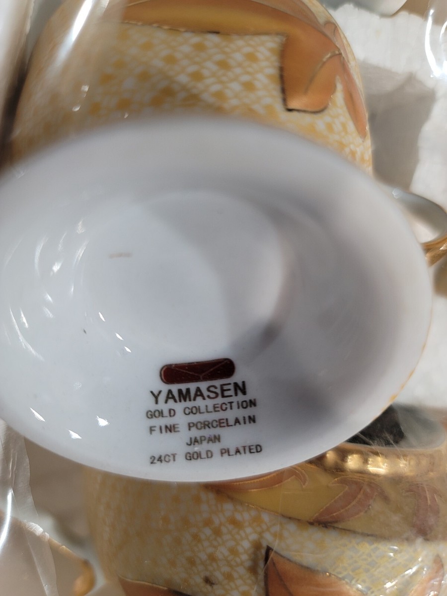 YAMASEN GOLD COLLECTION FINE PORCELAIN JAPAN 24KT GOLD PLATED 17