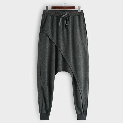 Men's Dance Hippy Pants Harem Casual Hip Hop Baggy Trousers Drop Crotch Trousers - Picture 7 of 18
