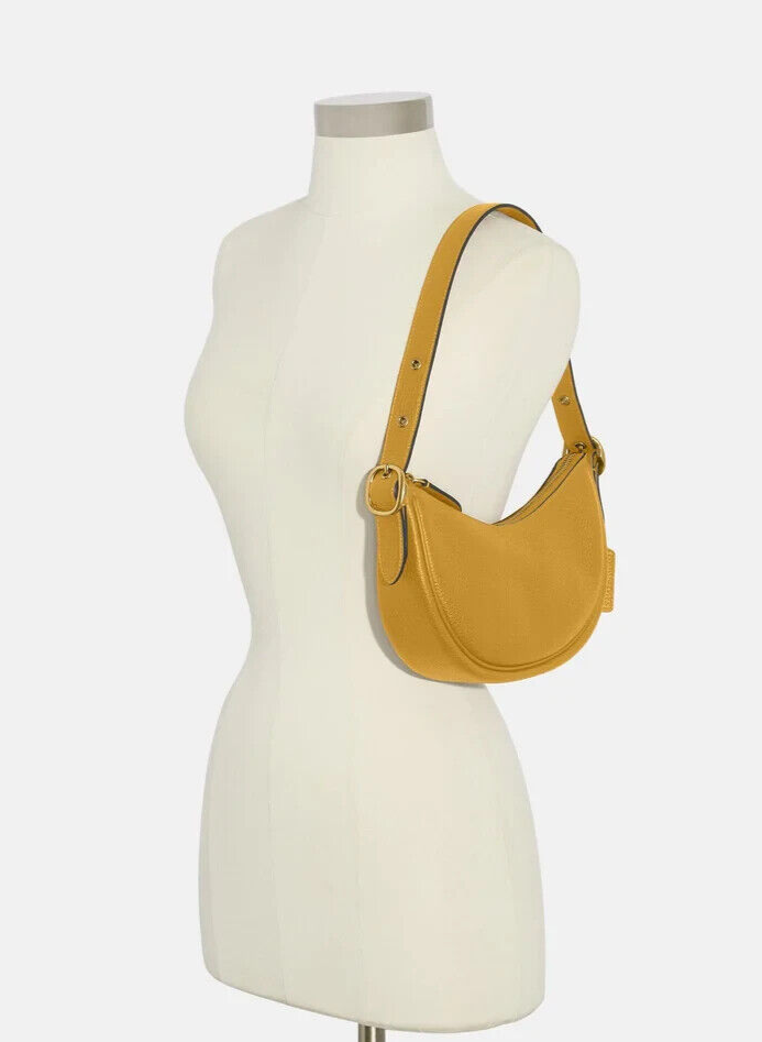Coach Women's Yellow Gold Luna Soft Pebble Leather Shoulder Bag