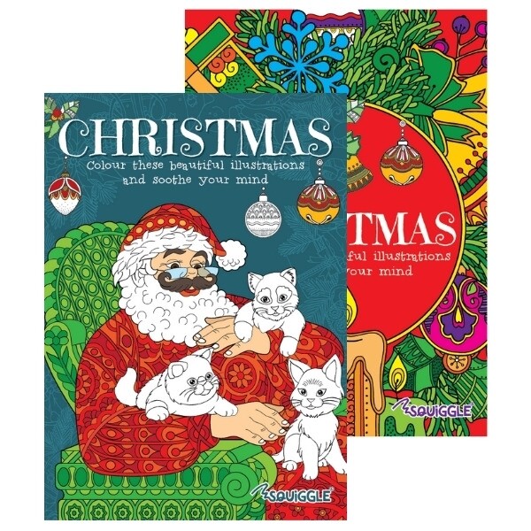 Martello Single A4 48 Pages Christmas Advanced Colouring Book - Red - Image 2