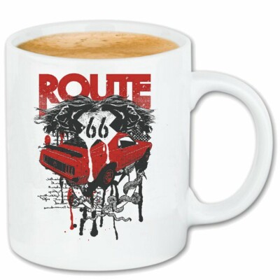 Kaffeetasse ROUTE 66 V8 HOT ROD HOT ROD US CAR MUCLE CAR V8 ROUTE 66 USA AMERIKA