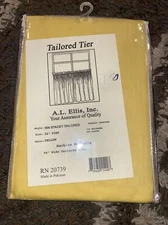 Ellis Curtain Stacey Sheer Tailored Tier Pair Curtains, 56" x 36", Yellow  
