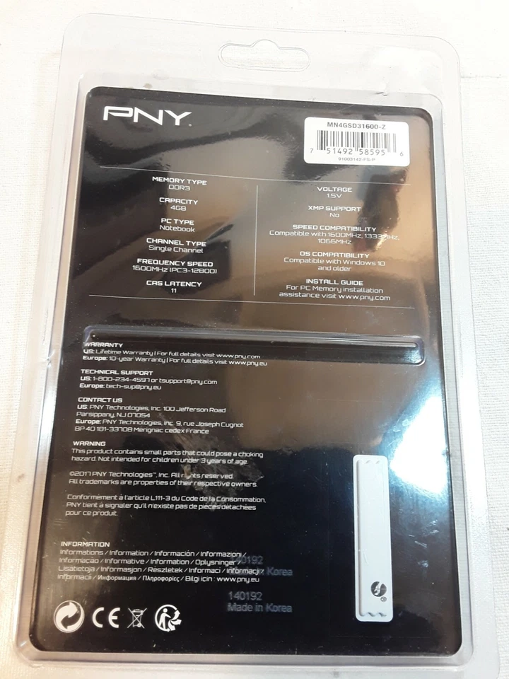 PNY DDR3 4GB 1600MHz CL11 1.5V - Image 2 of 2