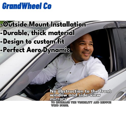 Sun Rain Visors Wind Rain Guards for 2021-2025 Jeep Grand Cherokee L - Picture 7 of 8