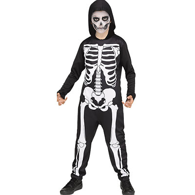 Fun World Kids' Skeleton Jumpsuit Costume - Size 4-6 - Black