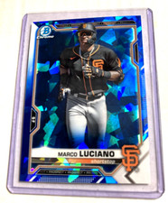 2021 Bowman Chrome Sapphire #BCP-229- MARCO LUCIANO Sapphire Rookie RC Card.. rookie card picture