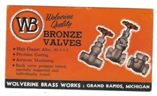 Old Blotter Wolverine Brass Works Grand Rapids Michigan Bronze Valves Copper