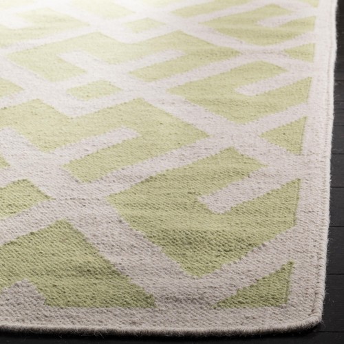SAFAVIEH Dhurries DHU552A Light Green / Ivory Rug - Picture 7 of 24