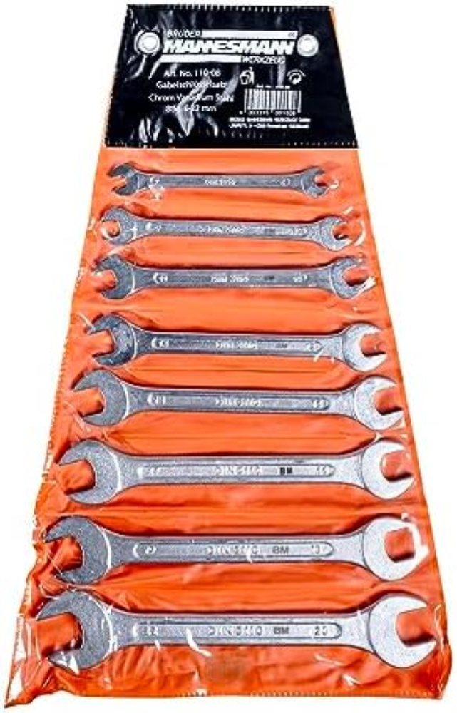 Brueder Mannesmann Tools M 110-08 Socket Ring Spanner Set 8 Piece Set