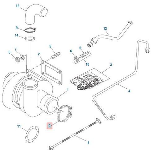 Turbo V Band Exhaust Clamp for Series 60. PAI # 642040 Ref. # Detroit 23519094 - Picture 6 of 11