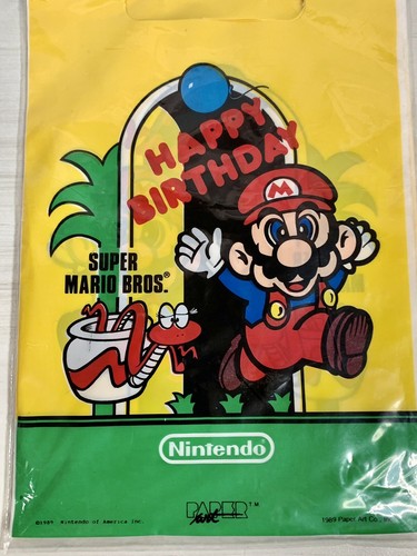 RARE Vintage 1989 SUPER MARIO BROS Birthday Loot Bags Nintendo SEALED NEW~8 Bags - Picture 2 of 10