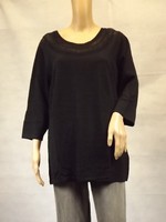 ★ Ulla Popken ★ 42+ 42/44 ~ T-Shirt Shirt Longsleeve In Strickoptik Schwarz