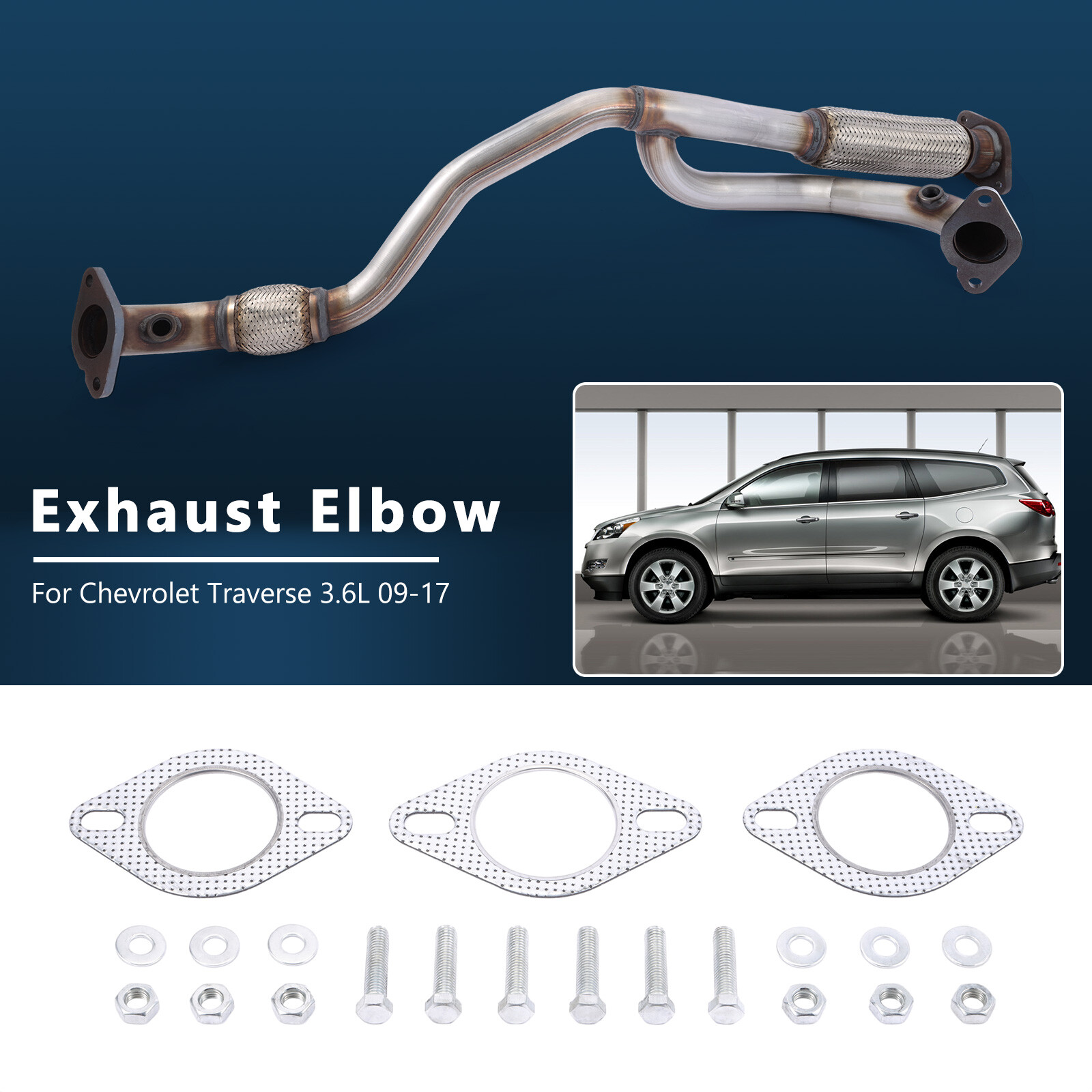 Exhaust YPipe Flex Pipe Fits For 20092017 Enclave Traverse Acadia