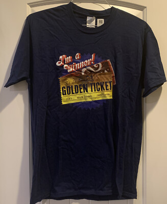 Willy Wonka Charlie & The Chocolate Factory Golden Ticket Warner Bros T Shirt Md