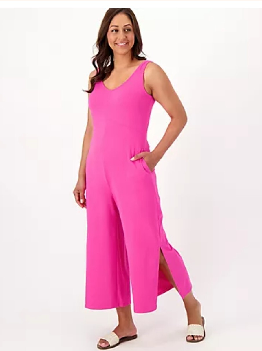 Retreat Rhonda Shear Jumpsuit Pink XL NWOT Comfy! Women's Pair w/ My Cocoon Top