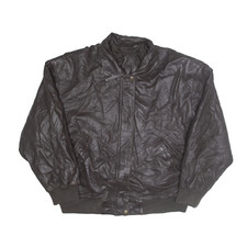 Vintage Preston & York Leather Jacket Brown 90s Womens L