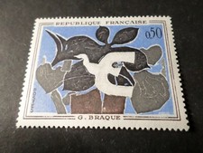 FRANCE - 1961 - timbre 1319 - TABLEAU PEINTRE BRAQUE, LE MESSAGER, neuf**