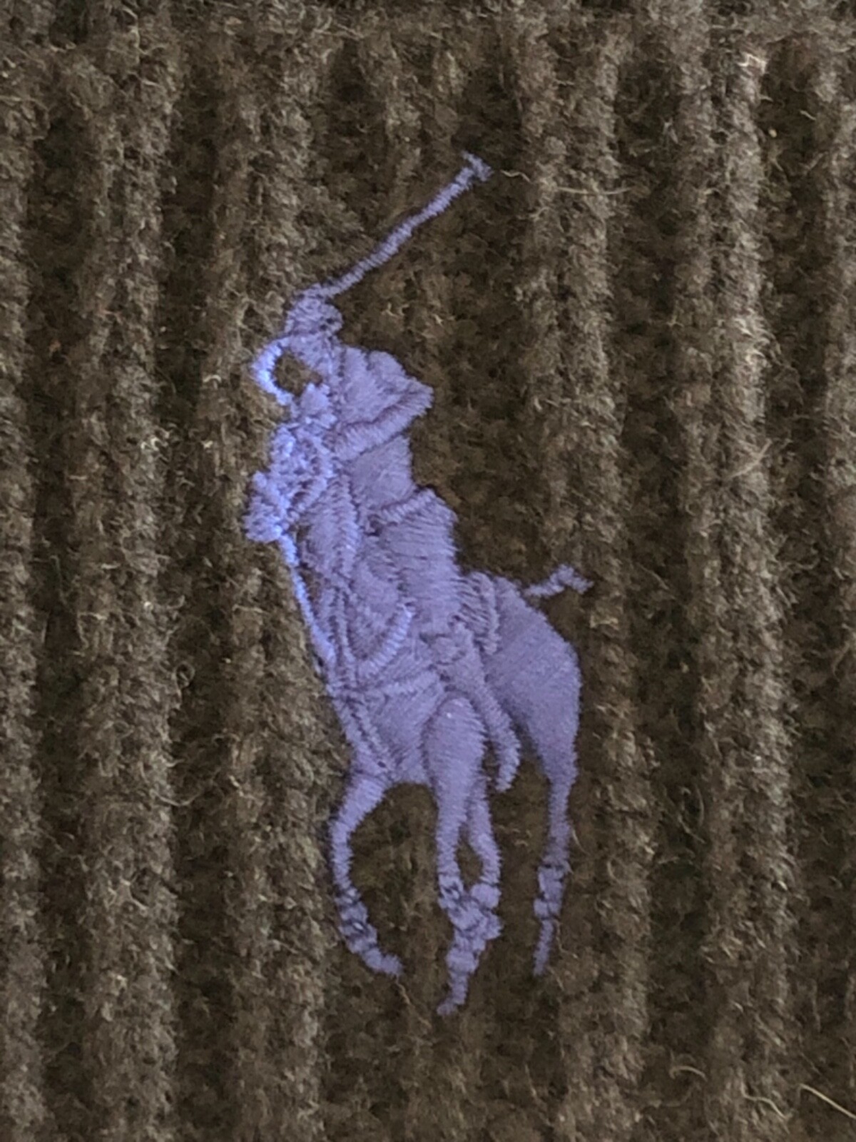 NUOVO Polo Ralph Lauren Big Pony con polsini a costine cappello in maglia Beanie Pom nero lana