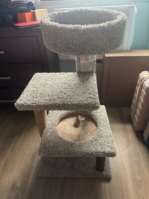 Segawe 34-in Cat Tree & Condo Scratching Post Tower - Gray