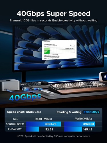Orico rgb 40gbps usb4 m.2 SSD Gehäuse 8tb mit mit Lüfter - Bild 5 von 14
