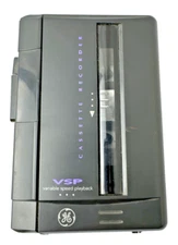 GE VSP Portable Cassette Recorder Player 3-5363A Black EUC Tested!