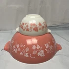 PYREX PINK GOOSEBERRY CINDERELLA MIXING BOWLS 441 444 Nesting Bowls