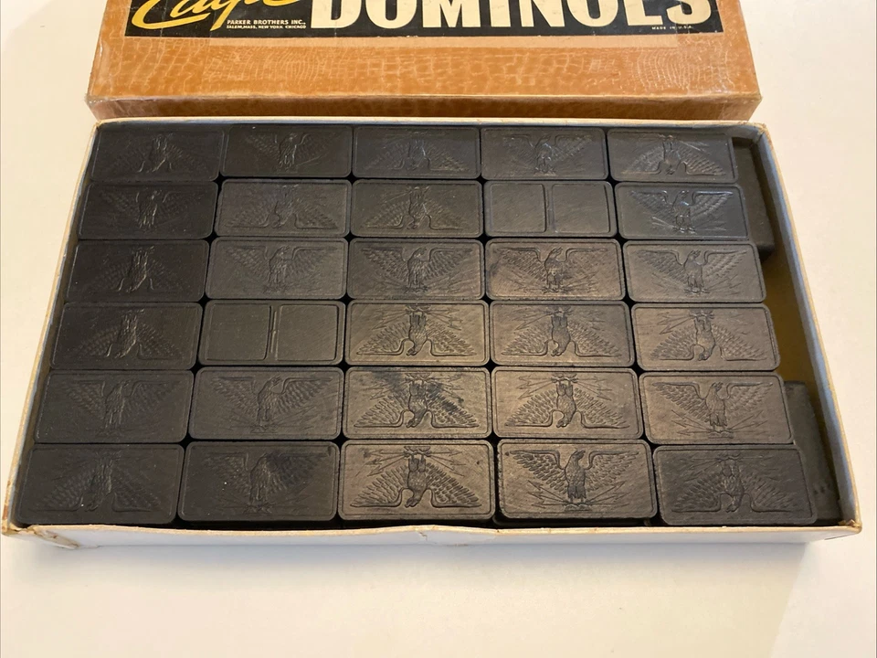 Eagle Dominos Double Twelve Parker Brothers de colección Foto 4 de 4