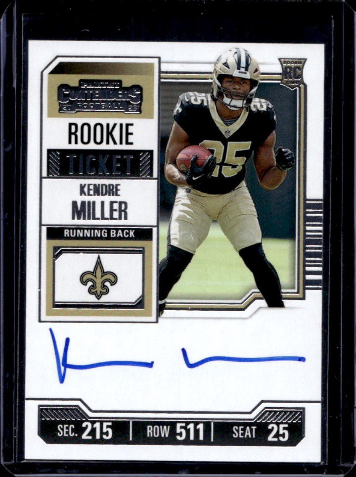 2023 Contenders Kendre Miller Rookie Auto Autograph RC #122 Saints