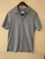 Brooks Brothers Performance Polo Men's L Blue Solid Short Sleeve Slim Cotton