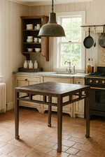 Alter Esstisch TINE Holz shabby schwarz quadratisch 90 x 90 cm EINZELSTÜCK - IVY