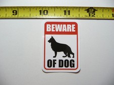 BEWARE OF DOG SMALL STICKER DECAL BUSINESS COMPANY POLICY BUILDING DOOR