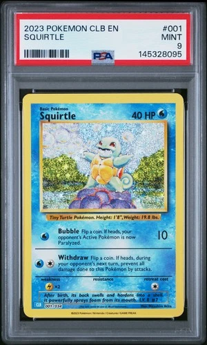 2023 POKEMON CLB-CLASSIC BLASTOISE & SUICUNE EX DECK #001 SQUIRTLE PSA 9