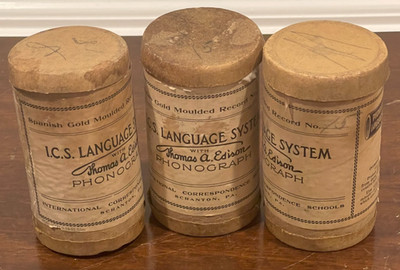 Edison Cylinders LOT of 3 Plus Extra Case Various Titles See Description