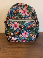 Tropical Floral Mini Backpack With Pockets And Adjustable Straps Colorful