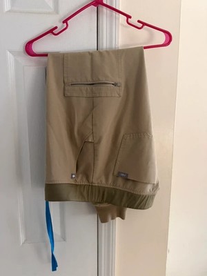 FIGS HW Zamora Jogger Scrub Pants Khaki Tan High Waist Cargo Women Medium