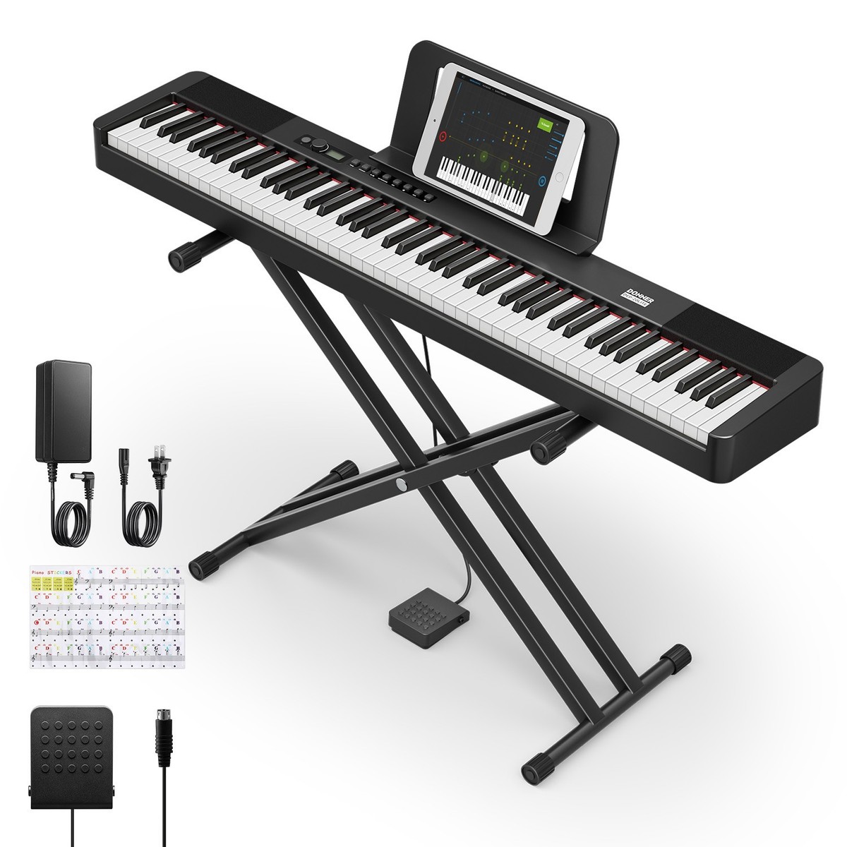 Donner DEP-20 88-Key Fully-Weighted Digital Piano with Stand (3